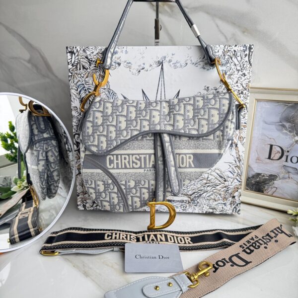 CARTERA SADDLE DIOR  GRIS CLASICO